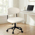 Armless Office Chair Mid Back Wide Swivel Desk Chair White