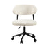 Armless Office Chair Mid Back Wide Swivel Desk Chair White