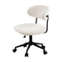 Armless Office Chair Mid Back Wide Swivel Desk Chair White