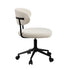 Armless Office Chair Mid Back Wide Swivel Desk Chair White