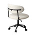 Armless Office Chair Mid Back Wide Swivel Desk Chair White