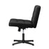 Mid Back Office Chair Wide Seat Leather Black No Wheels