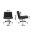 Mid Back Office Chair Wide Seat PU Leather Black w/Wheels