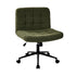 Mid Back Armless Office Chair Wide Boucle Green with Wheels