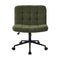 Mid Back Armless Office Chair Wide Boucle Green with Wheels