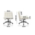 Office Chair Wide Seat Boucle White with Wheels