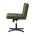 Mid Back Armless Office Chair Wide Boucle Green No Wheels