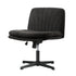 Armless Office Chair Wide Seat Linen Charcoal No Wheels