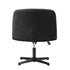 Armless Office Chair Wide Seat Linen Charcoal No Wheels