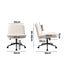 Armless Office Chair Wide Seat Linen with Wheels Beige