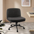 Armless Office Chair Wide Seat Linen with Wheels Charcoal