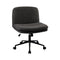 Armless Office Chair Wide Seat Linen with Wheels Charcoal