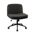 Armless Office Chair Wide Seat Linen with Wheels Charcoal