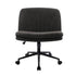 Armless Office Chair Wide Seat Linen with Wheels Charcoal