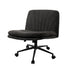 Armless Office Chair Wide Seat Linen with Wheels Charcoal