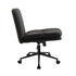 Armless Office Chair Wide Seat Linen with Wheels Charcoal