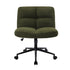 Armless Office Chair Wide Seat with Wheels Boucle Green