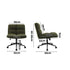 Armless Office Chair Wide Seat with Wheels Boucle Green