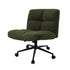 Armless Office Chair Wide Seat with Wheels Boucle Green