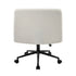 Armless Office Chair Wide Seat with Wheels Boucle White
