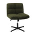 Armless Office Chair Wide Seat No Wheels Boucle Green