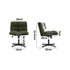 Armless Office Chair Wide Seat No Wheels Boucle Green