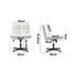 Armless Office Chair Wide Seat No Wheels Boucle White