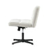 Armless Office Chair Wide Seat No Wheels Boucle White