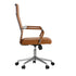 Office Chair Swivel Desk Chair High Back Leather Brown