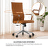 Office Chair Swivel Desk Chair High Back Leather Brown
