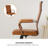Office Chair Swivel Desk Chair High Back Leather Brown