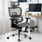 Oikiture Ergonomic Mesh Office Chair Reclining Footrest Black Grey