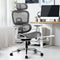 Oikiture Ergonomic Mesh Office Chair Reclining Footrest White Grey