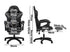 Gaming Chair with Footrest and Massage Pillow Black&Grey