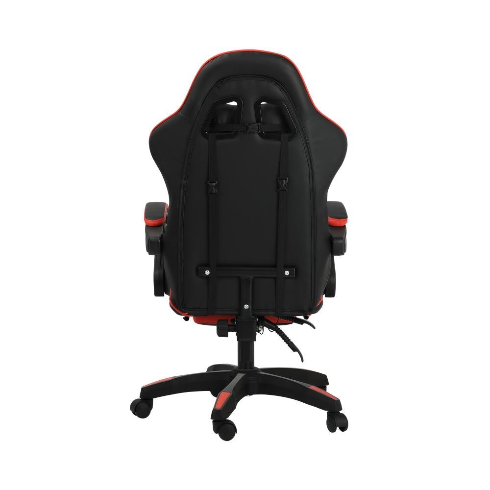 Gaming Chair with Footrest and Massage Pillow Black&Red