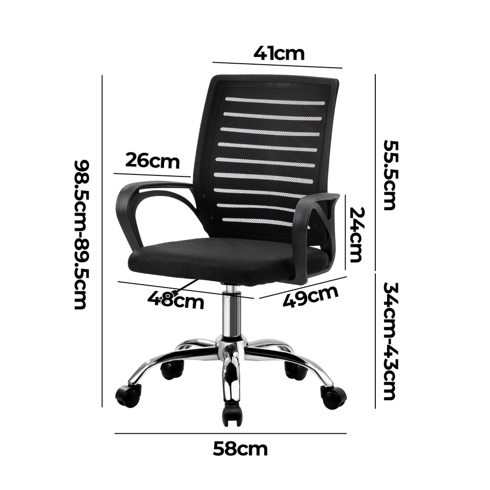 Mesh Office Chair Breathable Backrest Black