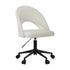 High Back Hollow Armless Office Chair Boucle White&Black