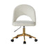 Hollow Armless Home Office Chair Boucle White&Gold