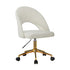 Hollow Armless Home Office Chair Boucle White&Gold