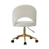 Hollow Armless Home Office Chair Boucle White&Gold