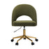Oikiture High Back Hollow Armless Office Chair Boucle Green&Gold
