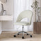 Hollow Armless Home Office Chair Boucle White&Silver