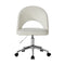Hollow Armless Home Office Chair Boucle White&Silver