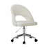 Hollow Armless Home Office Chair Boucle White&Silver