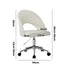 Hollow Armless Home Office Chair Boucle White&Silver