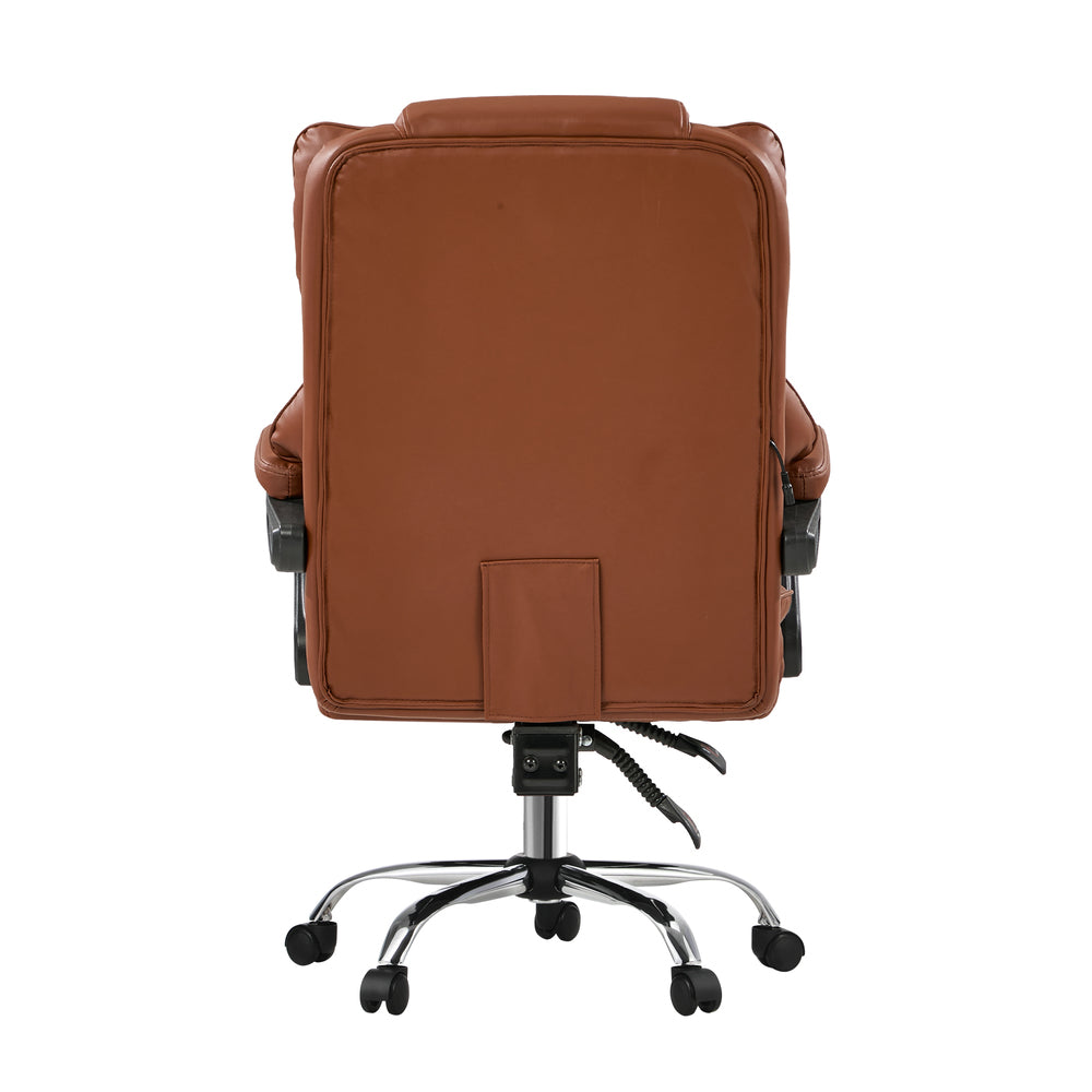 Massage Office Chair Recliner PU Chocolate