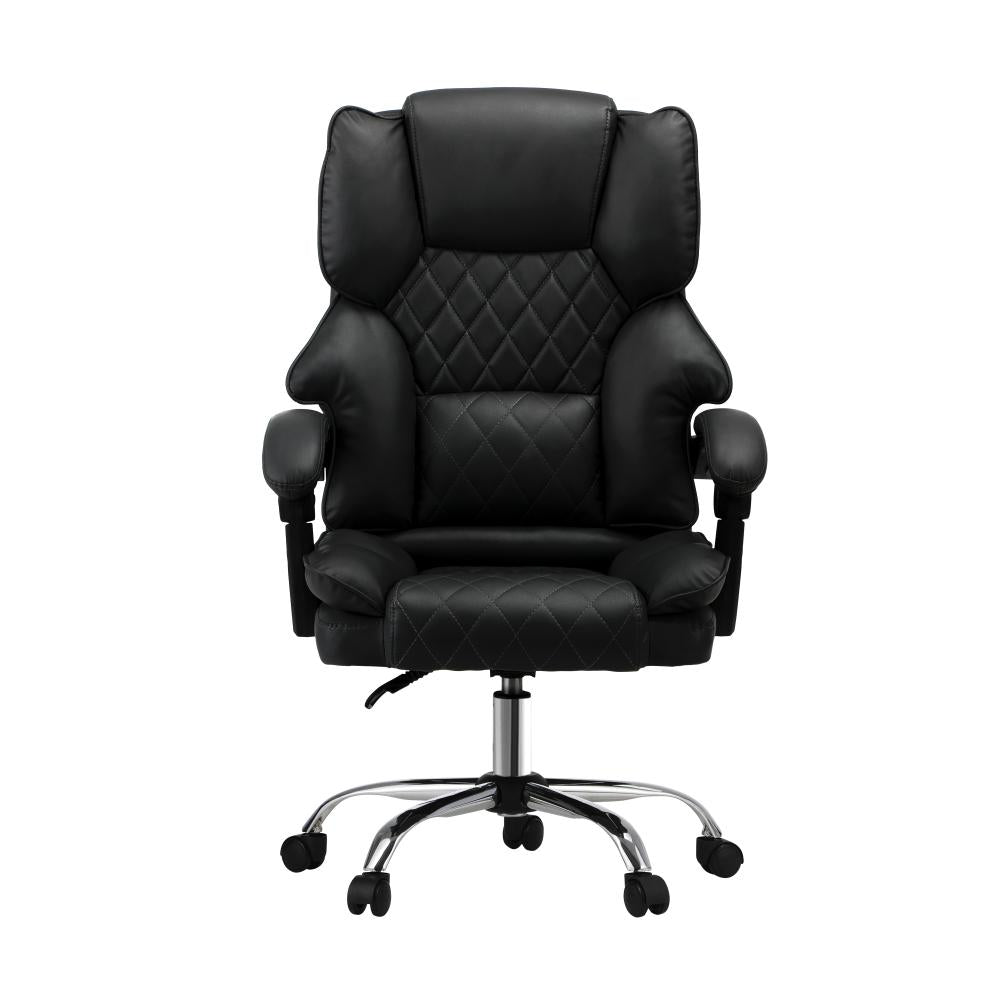 Massage Office Chair PU Leather Black