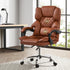 Massage Office Chair Computer Racer PU Leather Chocolate