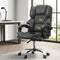 Massage Office Chair PU Leather Reclining Ergonomic Footrest Grey