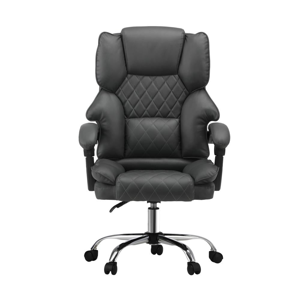 Massage Office Chair PU Leather Seat Grey
